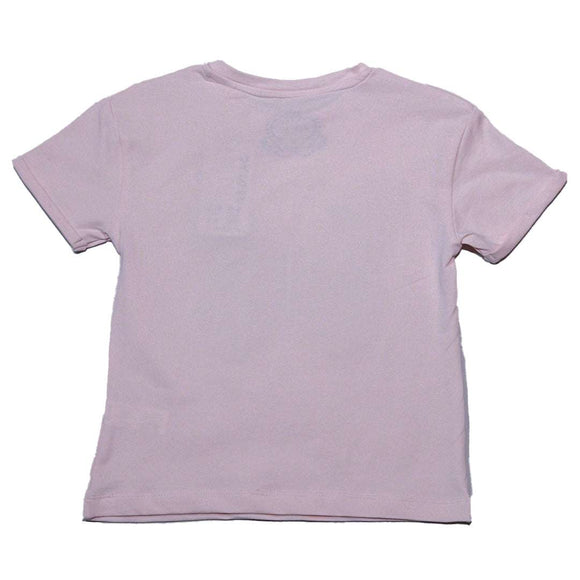 Pink Butterfly Sequins At Chest T Shirt Pale Nawao.com
