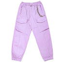 Pink Cargo Pocket With Chain Pants Nawao.com