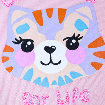 Pink Cat Placement Leggings Nawao.com
