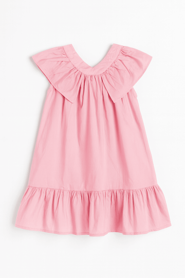 Pink Collar Frill Dress Nawao.com