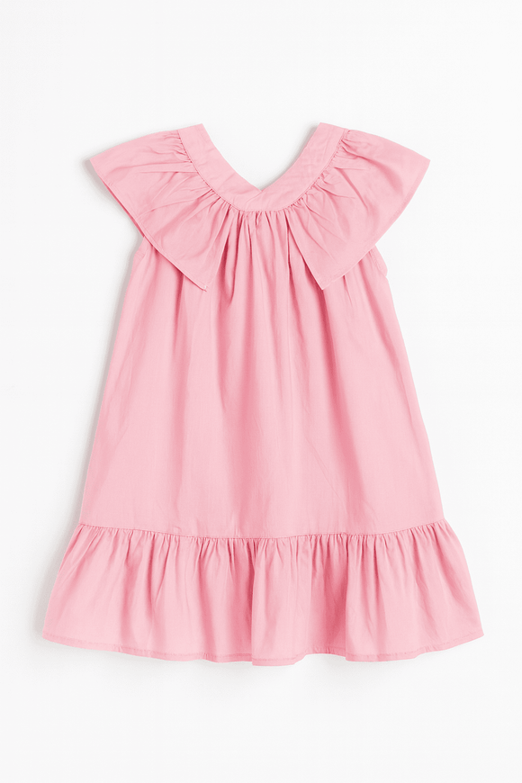 Pink Collar Frill Dress Nawao.com