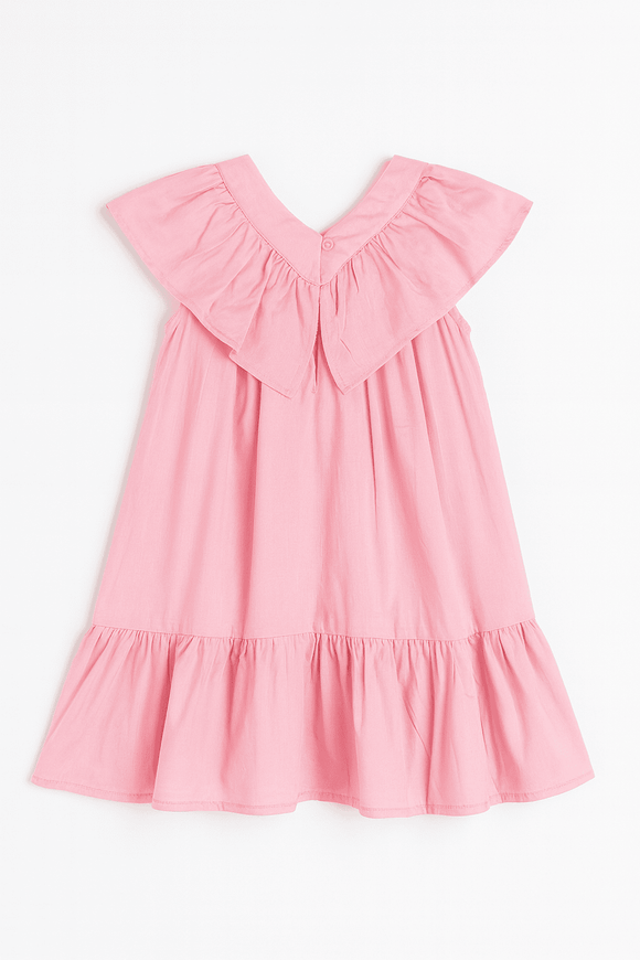 Pink Collar Frill Dress Nawao.com