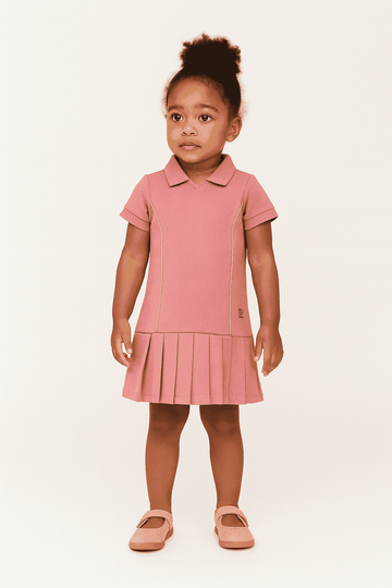 Pink Collared Active Dress Pale Pink Nawao.com