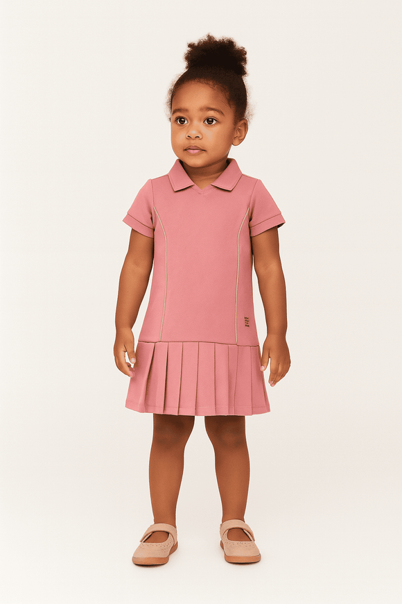 Pink Collared Active Dress Pale Pink Nawao.com