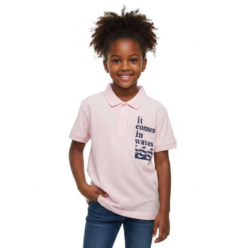 Pink Collared Boy Top W  Print  Back Pale Pink Nawao.com