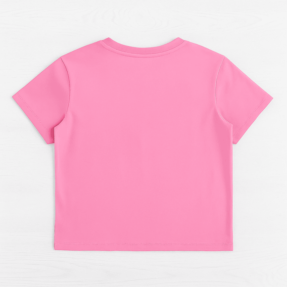 Pink Drop Shoulder Rope T Shirts Pale Pink Nawao.com