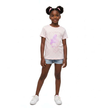 Pink Embellished My Melody Rib Top Pale Pink Nawao.com