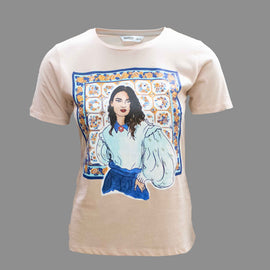 Pink Embellished T Shirt Nawao.com