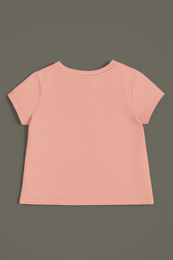 Pink Floral Placement Print Short Sleeves Tee Pink Nawao.com