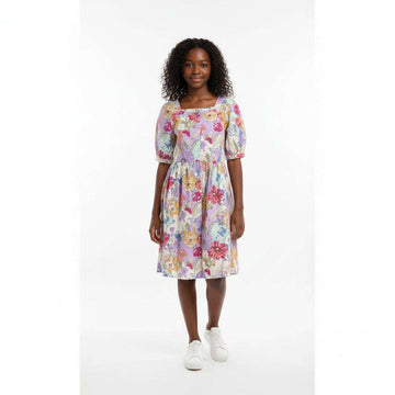 Pink Floral Poplin Aop Dress Assorted Nawao.com