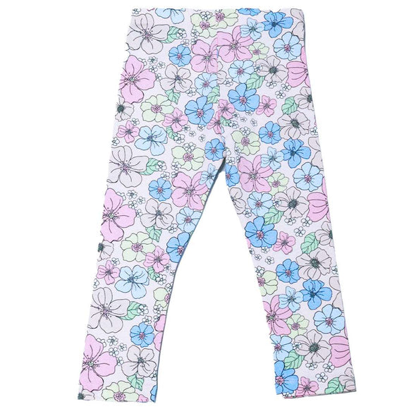 Pink Floral Print Leggings Nawao.com