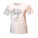 Pink Floral Roping Embellished T Shirt Nawao.com