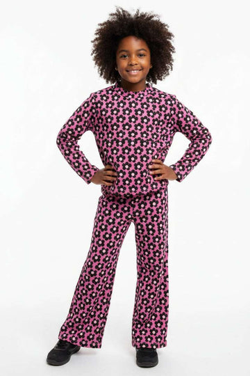 Pink Flower Allover Print Casual Set Pale Pink Nawao.com