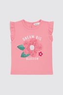 Pink Flower Artwork T Shirt Pale Pink Nawao.com