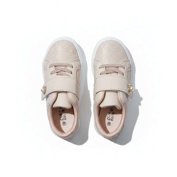 Pink Flower Charm Sneaker Pale Pink Nawao.com