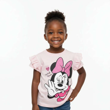 Pink Flower Embellished Tshirt Pale Pink Nawao.com