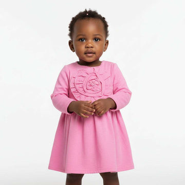 Pink Flower Patch Dress Pale Pink Nawao.com