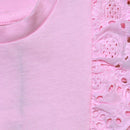 Pink Frills Blouse Pale Nawao.com