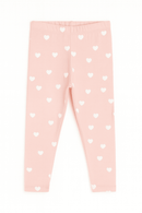 Pink Heart All Over Print Leggings Pale Pink Nawao.com