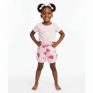 Pink Heart Aop Shorts Nawao.com