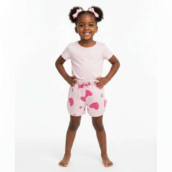 Pink Heart Aop Shorts Nawao.com