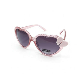 Pink  Heart Shaped Bow Embellished Sunglasses Nawao.com