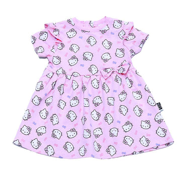 Pink Hello Kitty All Over Print Dress Pale Nawao.com