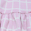 Pink Jacquard Collared Drop Hem Dress Assorted Nawao.com