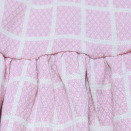 Pink Jacquard Collared Drop Hem Dress Assorted Nawao.com