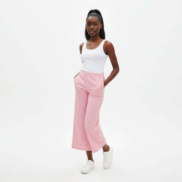 Pink Jacquard Culottes Nawao.com