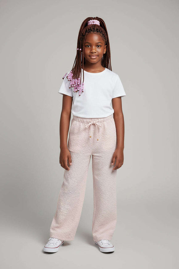 Pink Jacquard Culottes Pale Pink 9 10 Years Nawao.com