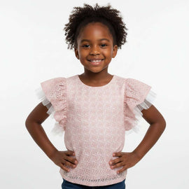 Pink Lace Ruffled Top Assorted Nawao.com