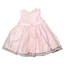 Pink Mesh All Over Embroidery Dress Nawao.com