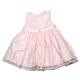 Pink Mesh All Over Embroidery Dress Nawao.com