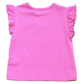Pink Minnie Mouse Placement Print Frilled T Shirt Pale Pink Nawao.com