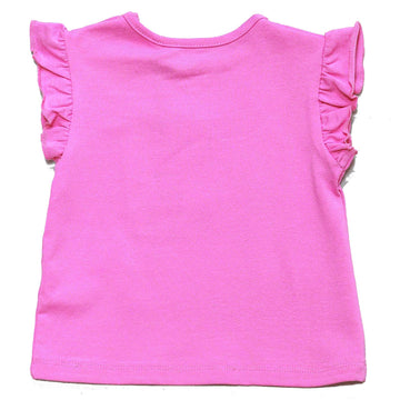 Pink Minnie Mouse Placement Print Frilled T Shirt Pale Pink Nawao.com