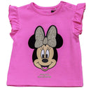 Pink Minnie Mouse Placement Print Frilled T Shirt Pale Pink Nawao.com