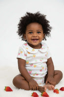 Pink  Neck Frilled Tshirt   White Aop Collared T Shirt Assorted Nawao.com
