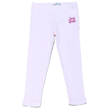 Pink Placement Embroidery Rib Legging Nawao.com