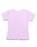 Pink Placement Embroidery Rib T Shirt Nawao.com