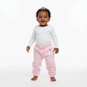 Pink Placement Print Jogger Pale Pink Nawao.com