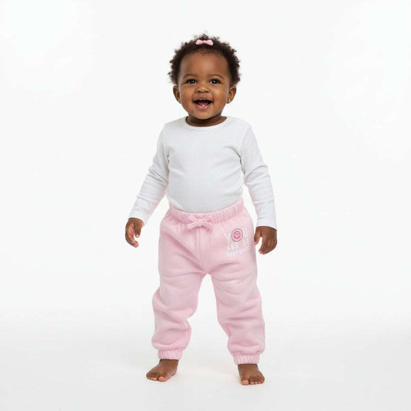 Pink Placement Print Jogger Pale Pink Nawao.com