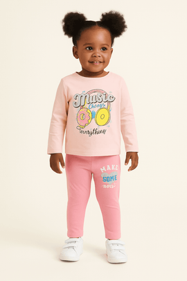 Pink Placement Print L S Pj Sets Pale Pink Nawao.com
