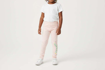 Pink Placement Print Legging  Pale Pink 2 3 Years Nawao.com