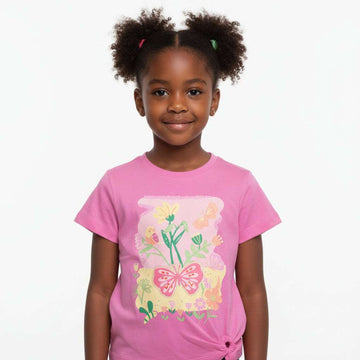 Pink Placement Print Tshirt Pale Pink Nawao.com