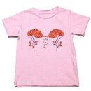 Pink Placement Pritn With Chiffon Work T Shirt Nawao.com