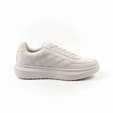 Pink Quilted Lace Up Sneaker Pale Pink Nawao.com