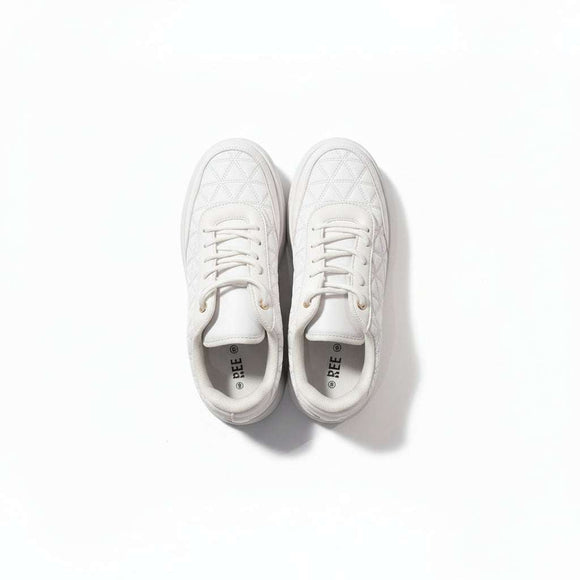 Pink Quilted Lace Up Sneaker Pale Pink Nawao.com