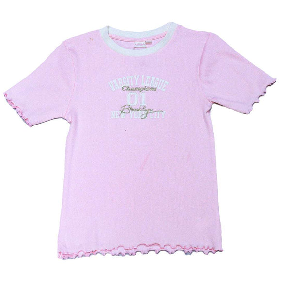 PINK RIB T-SHIRTS PALE PINK 13 14 YEARS Nawao.com