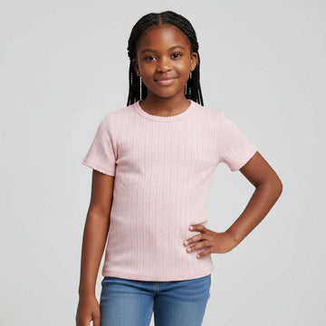 Pink Rib T Shirts Pale Pink 8 9 Years Nawao.com